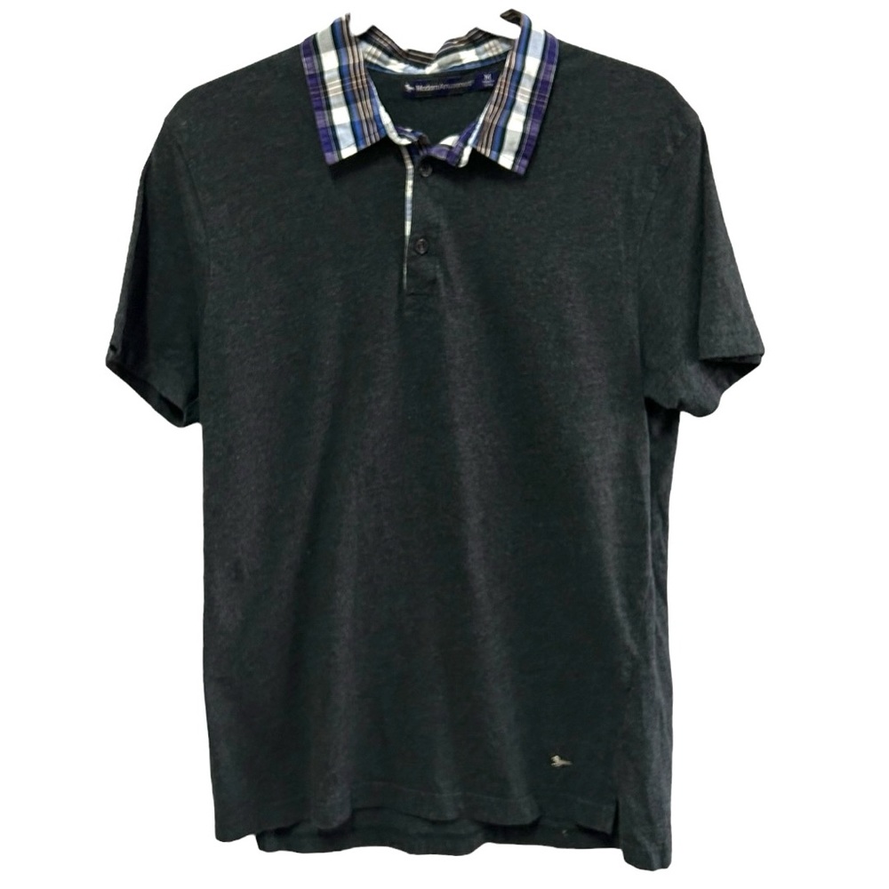 Modern Amusement Men’s Heather Gray Short Sleeve Polo Shirt   Sz M‎